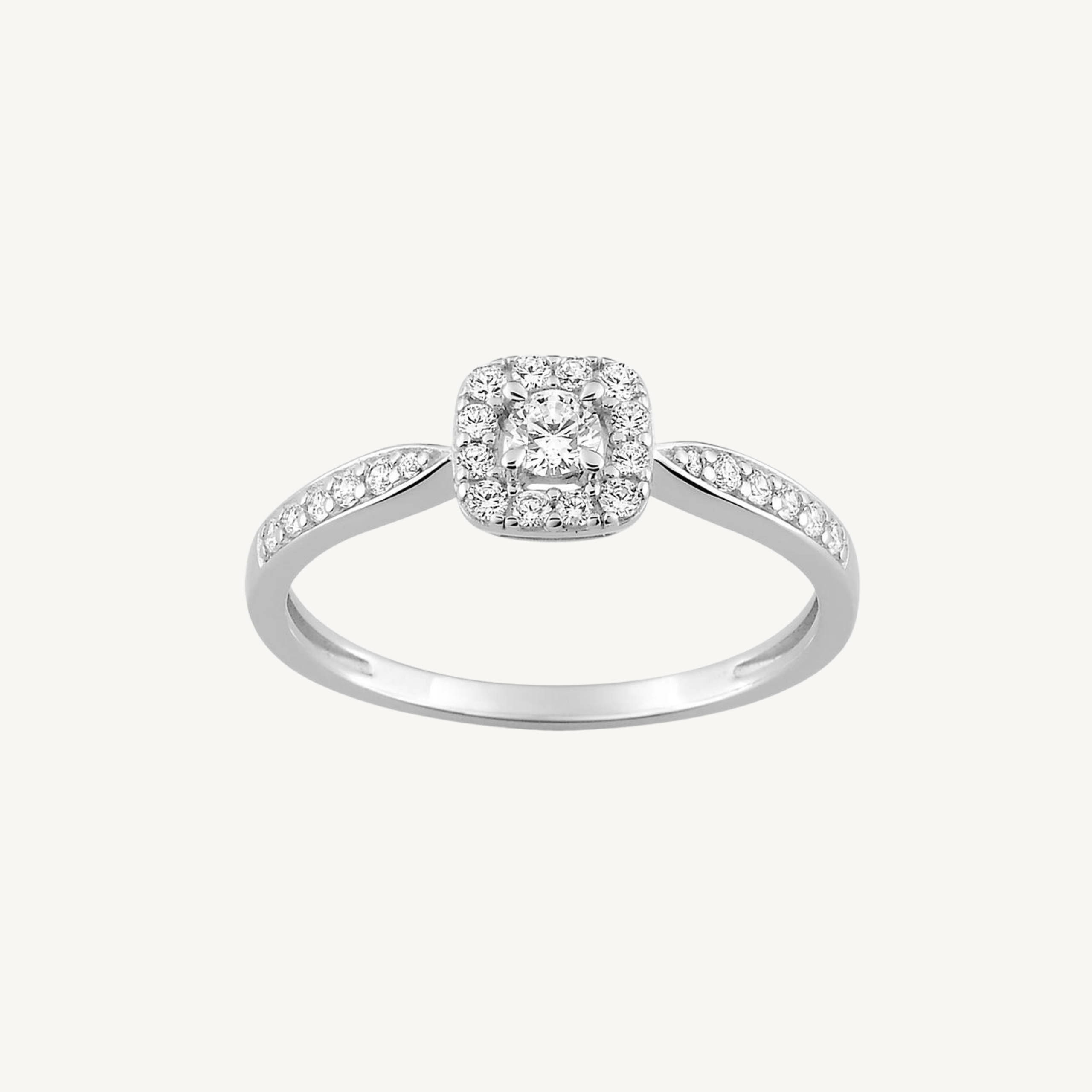 Bague de Fiançailles Rosace Or blanc