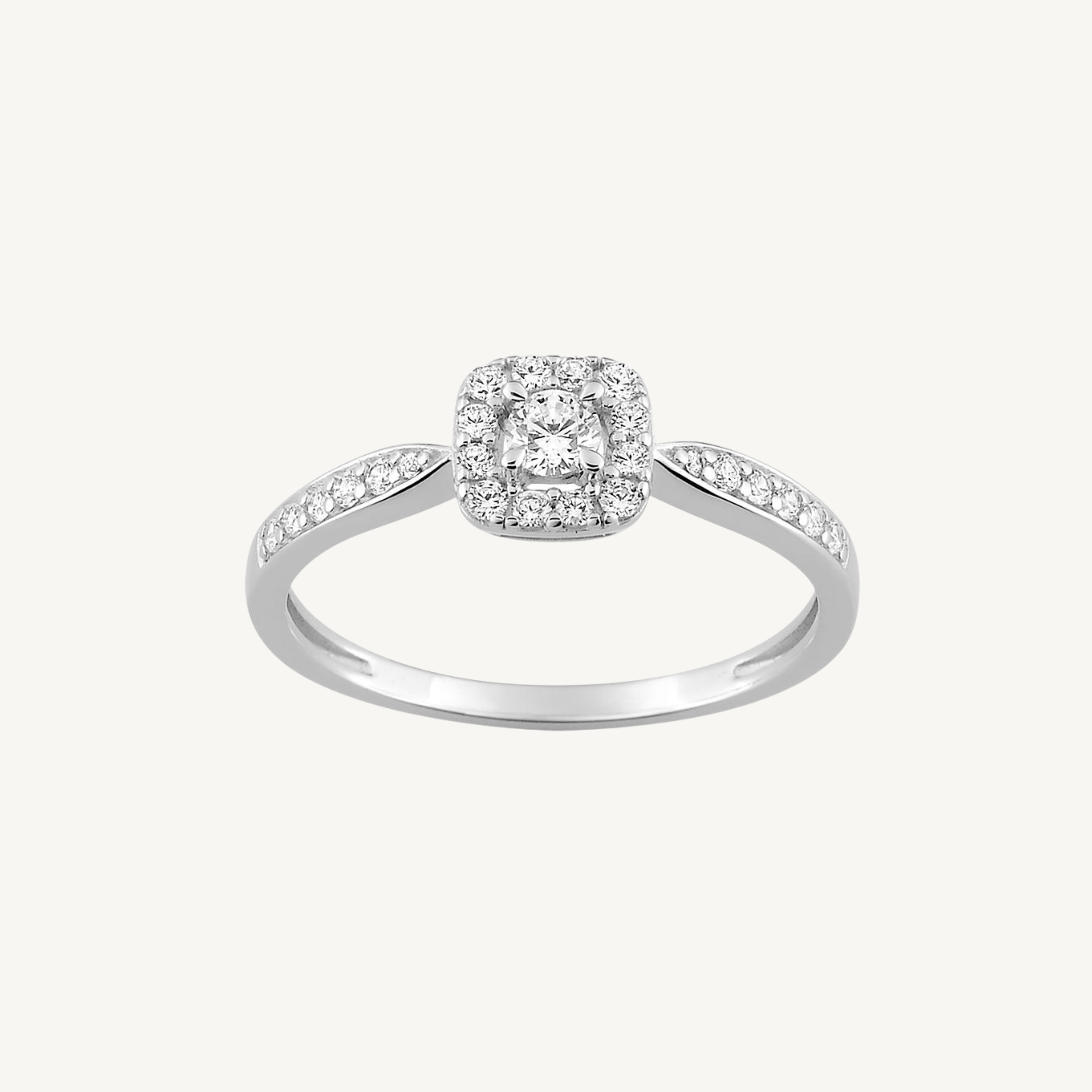 Bague de Fiançailles Rosace Or blanc