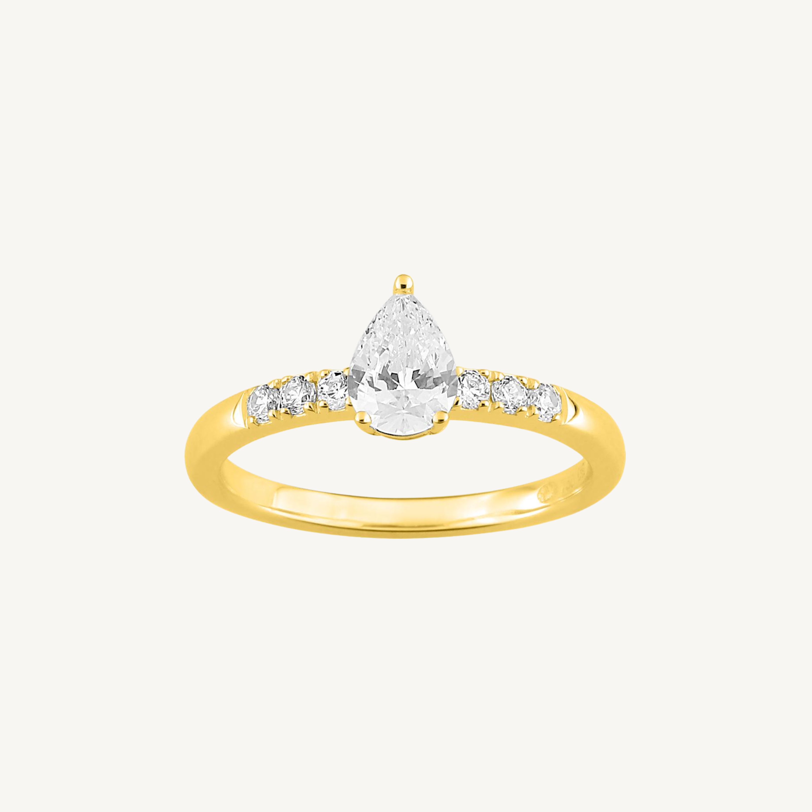 BAGUE DE FIANÇAILLES POIRE OR JAUNE