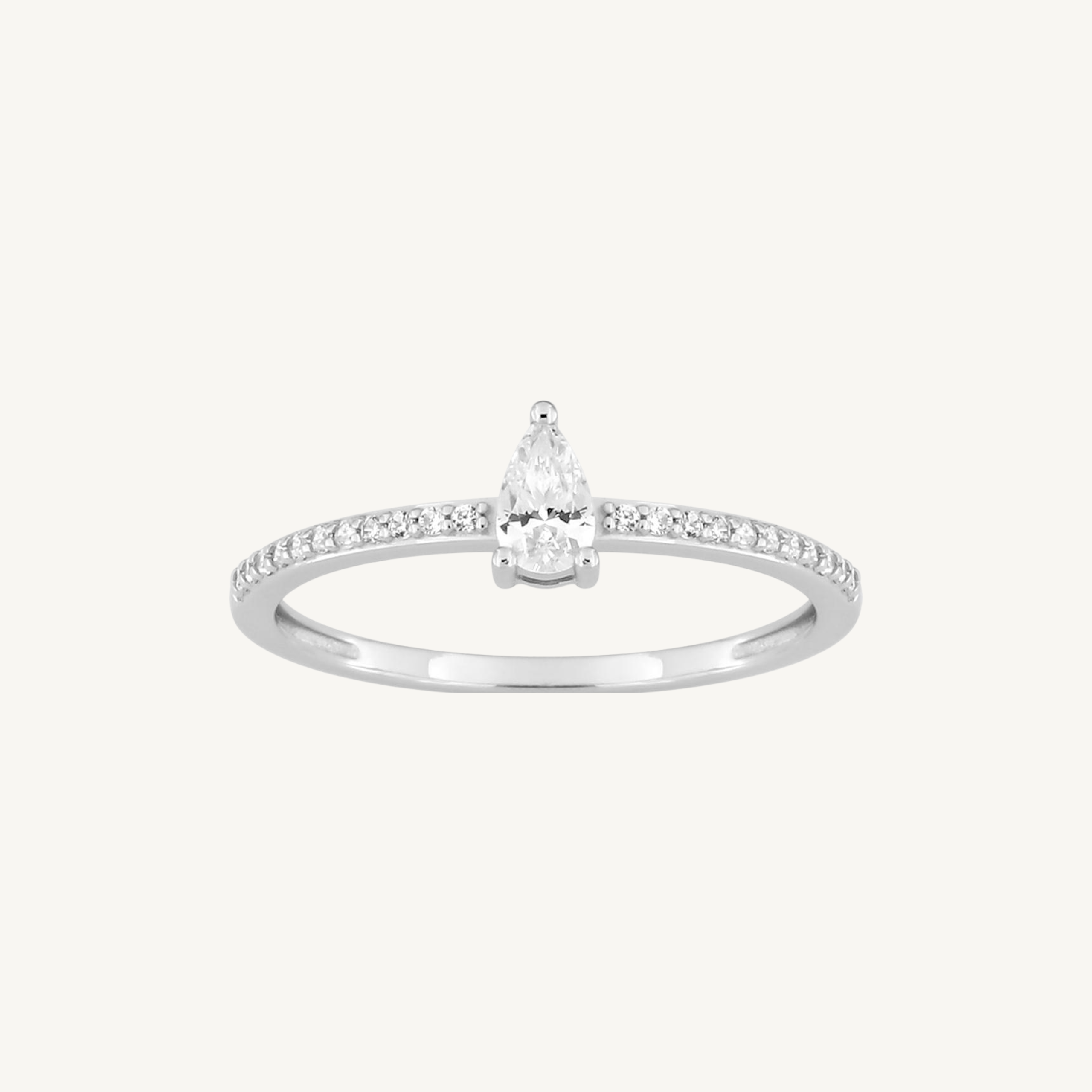 BAGUE DE FIANÇAILLES POIRE OR BLANC