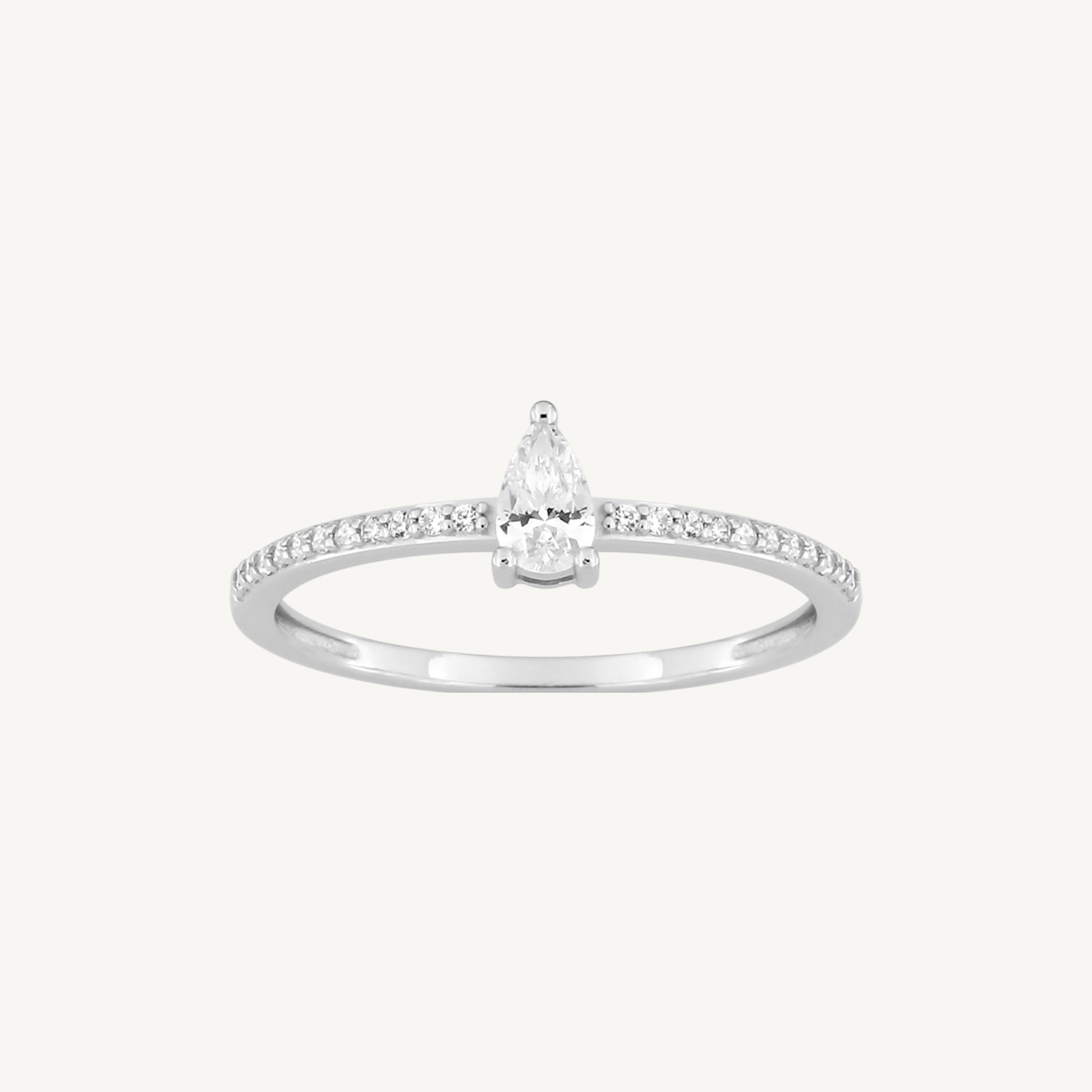 BAGUE DE FIANÇAILLES POIRE OR BLANC