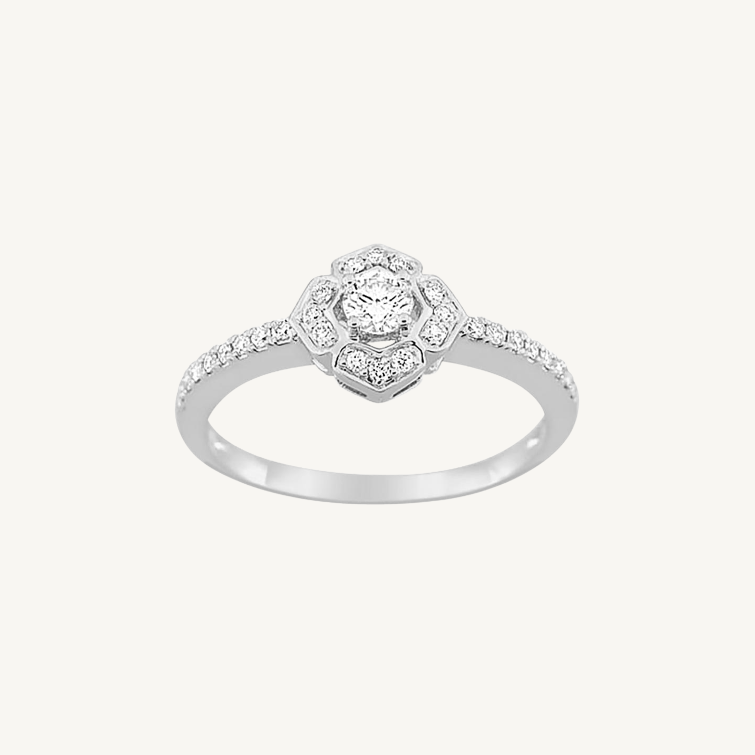 BAGUE DE FIANÇAILLES PÉTALE OR BLANC