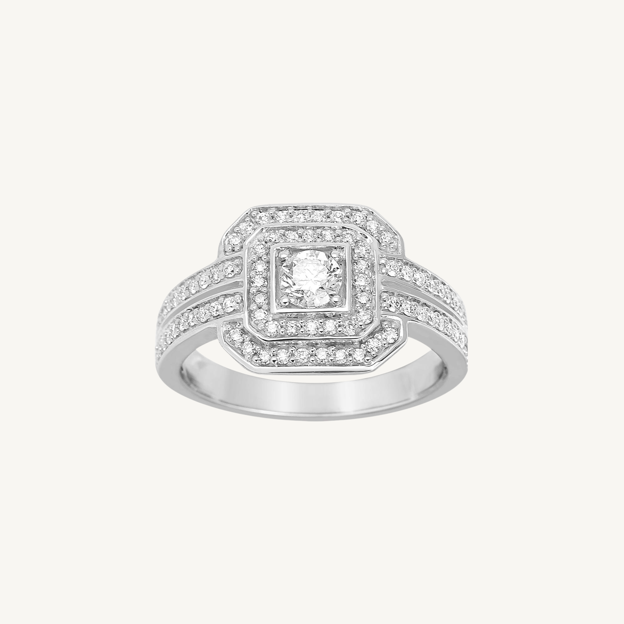 BAGUE DE FIANÇAILLES ÉCRIN OR BLANC