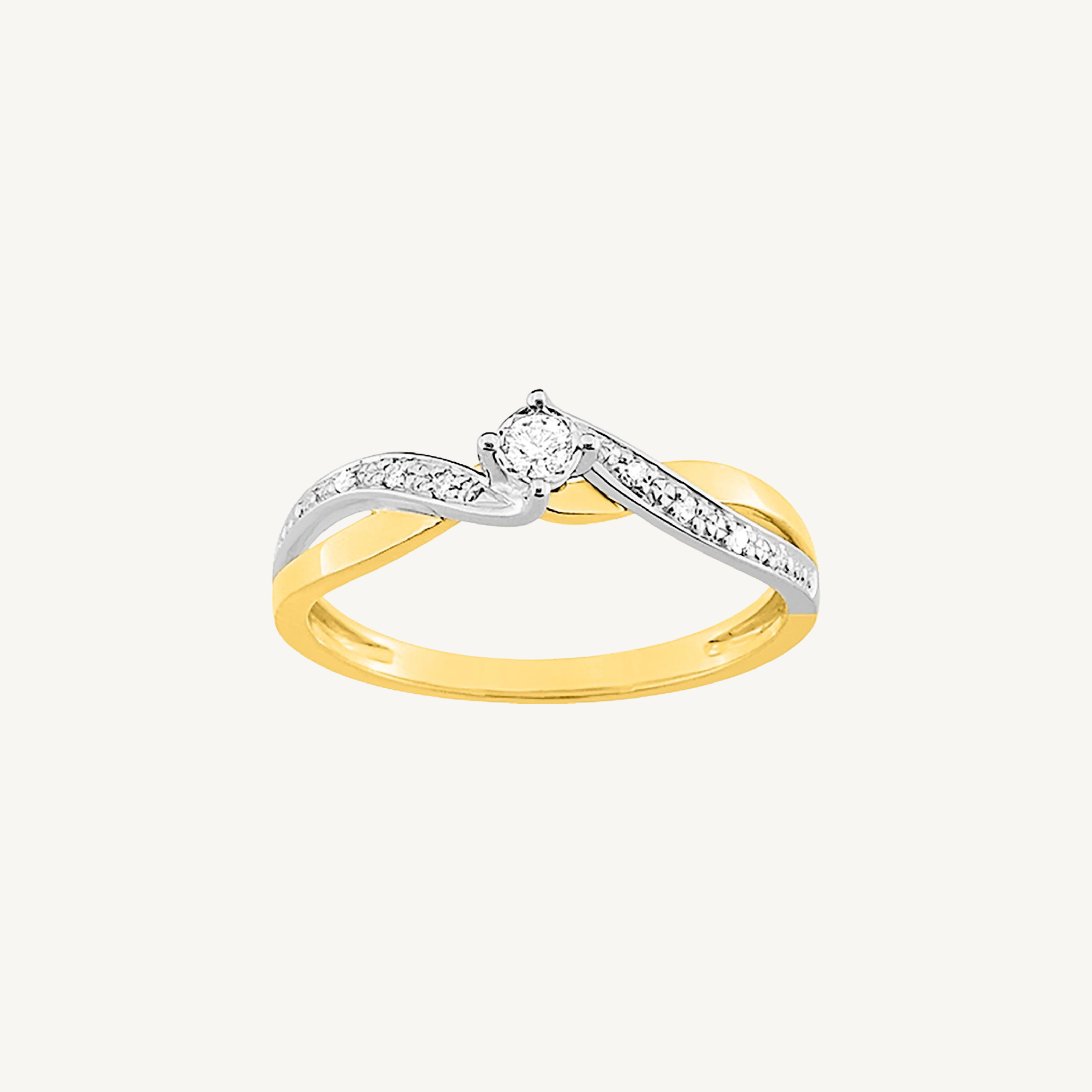 BAGUE DE FIANÇAILLES RUBAN BICOLORE