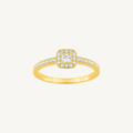 BAGUE DE FIANÇAILLES HALO OR JAUNE