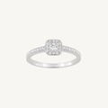 BAGUE DE FIANÇAILLES HALO OR BLANC