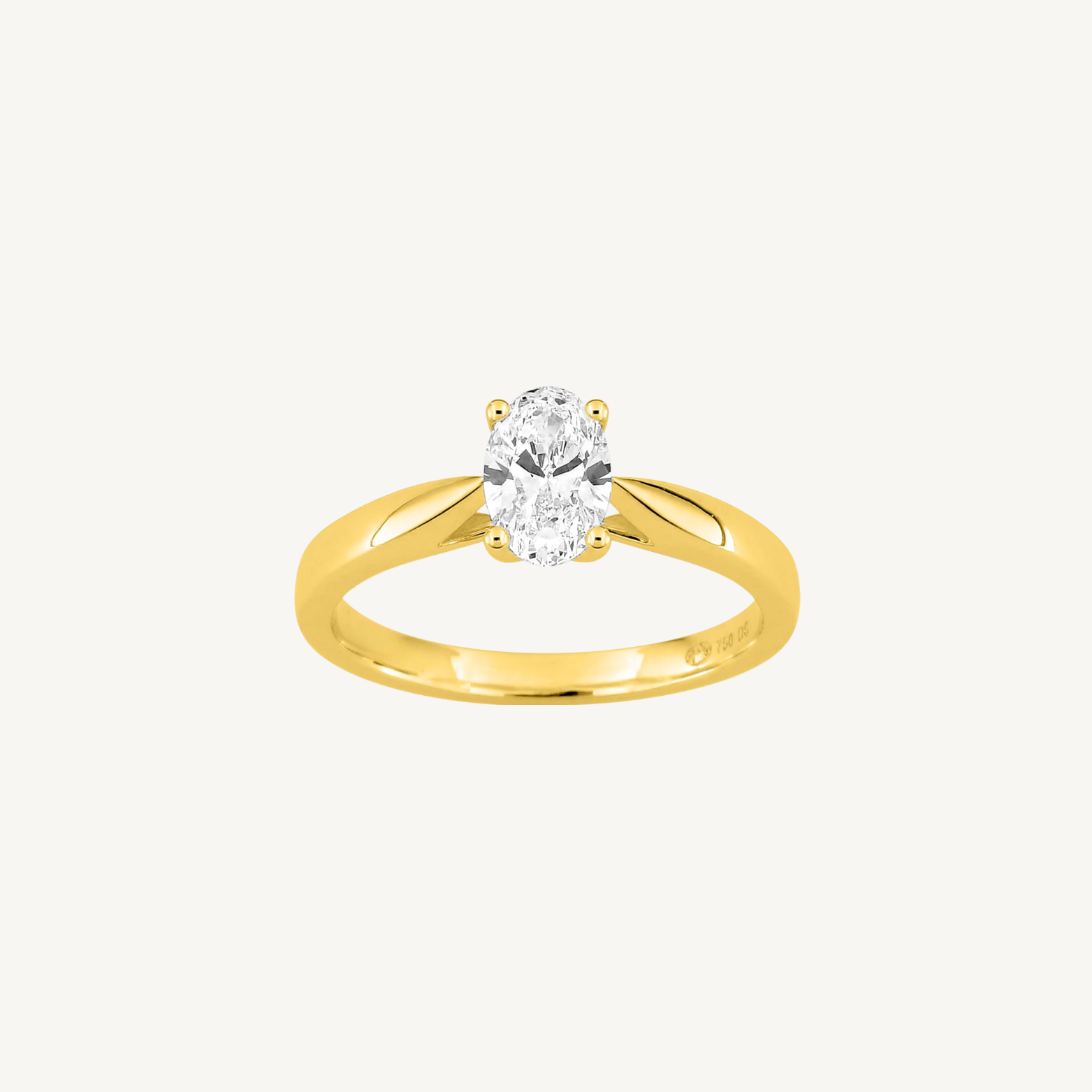 BAGUE DE FIANÇAILLES OVALE OR JAUNE